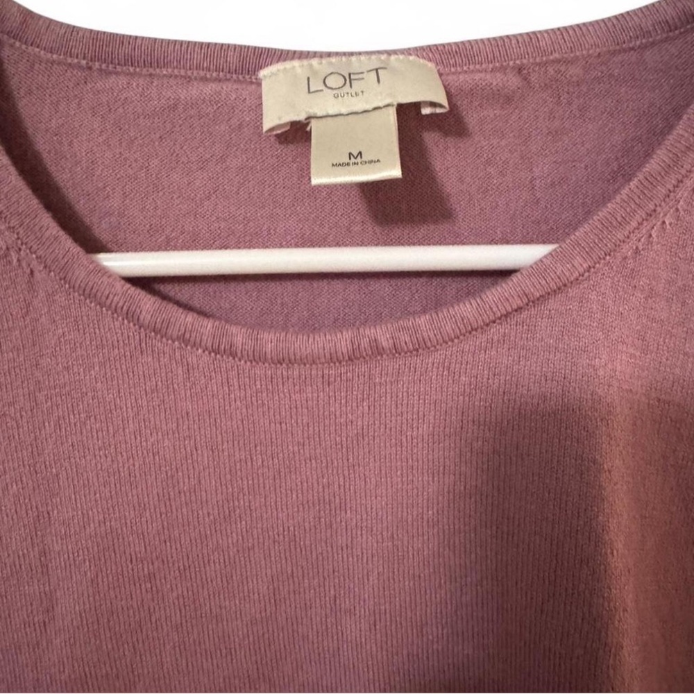 LOFT Dusty Pink Knit Top - Picture 2 of 3